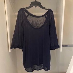 Free People Tee Navy